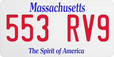 MA license plate 553RV9