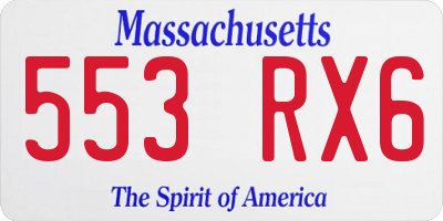 MA license plate 553RX6