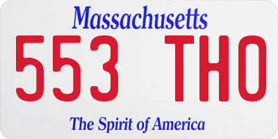 MA license plate 553TH0