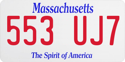 MA license plate 553UJ7