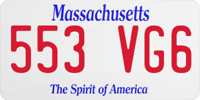 MA license plate 553VG6