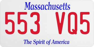 MA license plate 553VQ5