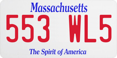 MA license plate 553WL5