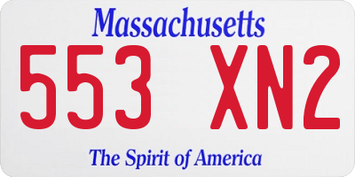 MA license plate 553XN2