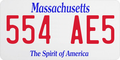 MA license plate 554AE5