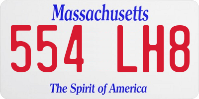 MA license plate 554LH8