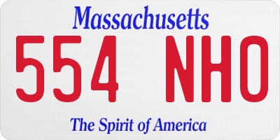 MA license plate 554NH0