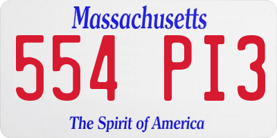 MA license plate 554PI3