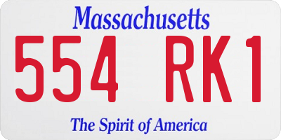 MA license plate 554RK1
