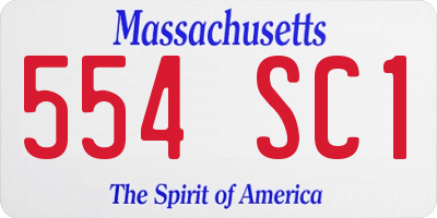 MA license plate 554SC1