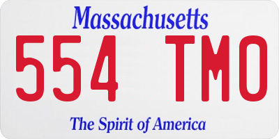MA license plate 554TM0