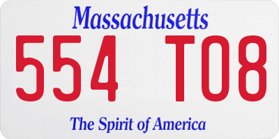 MA license plate 554TO8
