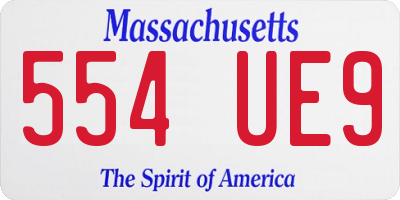 MA license plate 554UE9