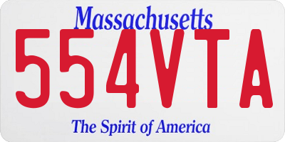 MA license plate 554VTA