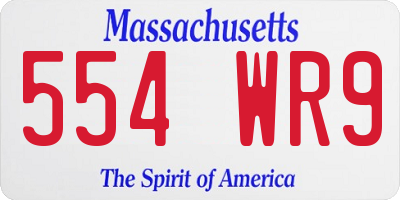 MA license plate 554WR9
