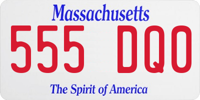 MA license plate 555DQ0