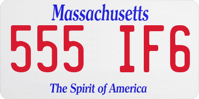 MA license plate 555IF6