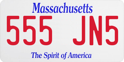 MA license plate 555JN5