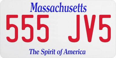 MA license plate 555JV5