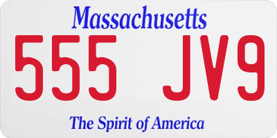 MA license plate 555JV9