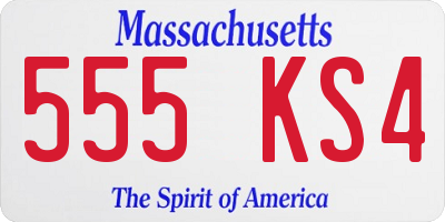 MA license plate 555KS4