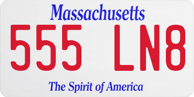 MA license plate 555LN8