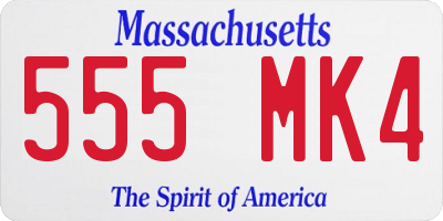 MA license plate 555MK4