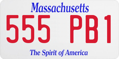 MA license plate 555PB1
