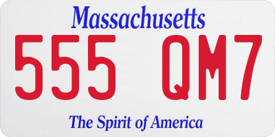 MA license plate 555QM7