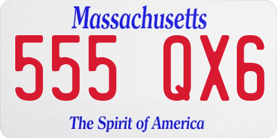 MA license plate 555QX6