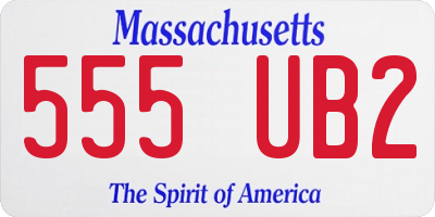 MA license plate 555UB2