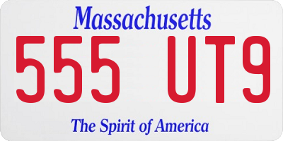 MA license plate 555UT9