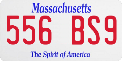 MA license plate 556BS9
