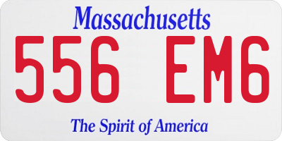 MA license plate 556EM6
