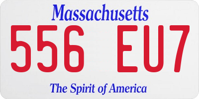 MA license plate 556EU7
