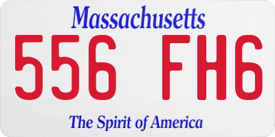 MA license plate 556FH6