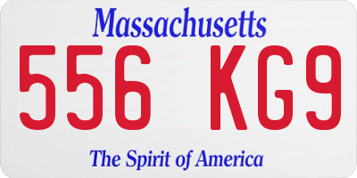 MA license plate 556KG9