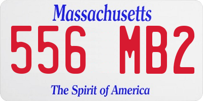 MA license plate 556MB2