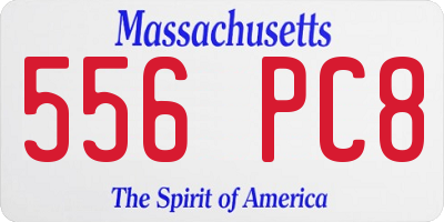 MA license plate 556PC8
