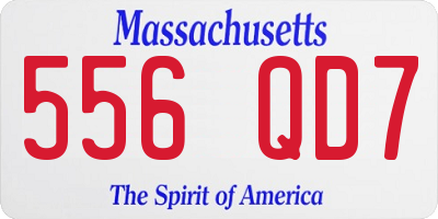 MA license plate 556QD7