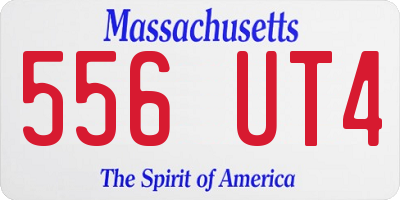 MA license plate 556UT4