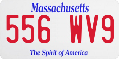 MA license plate 556WV9