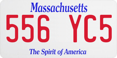 MA license plate 556YC5