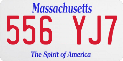MA license plate 556YJ7
