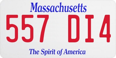 MA license plate 557DI4