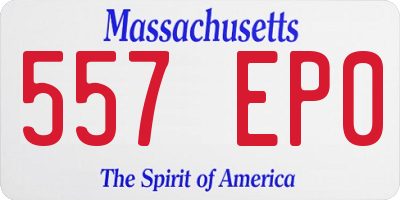 MA license plate 557EP0
