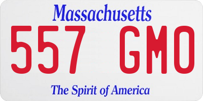 MA license plate 557GM0