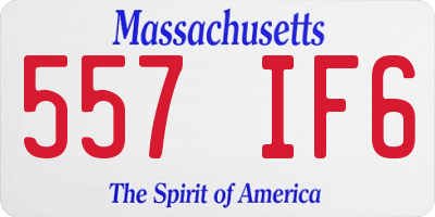 MA license plate 557IF6