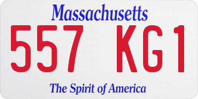 MA license plate 557KG1