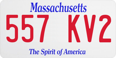 MA license plate 557KV2